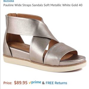 Like New!! Bussola Pauline Sandal Met White Gold 8